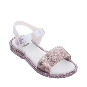Mini Melissa Pink Glitter Sandals